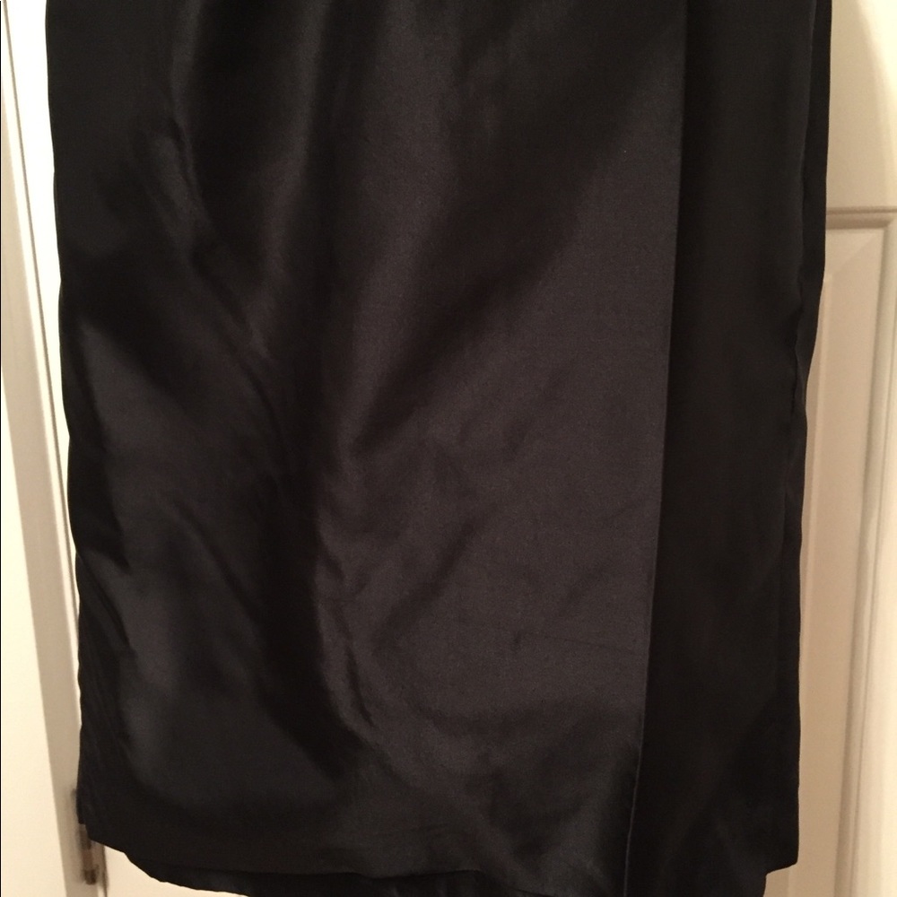 MEGAN PARK SKIRT PENCIL BLACK SILK BEADS WRAP LOOK SIZE 0 - Picture 3 of 10